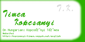 timea kopcsanyi business card